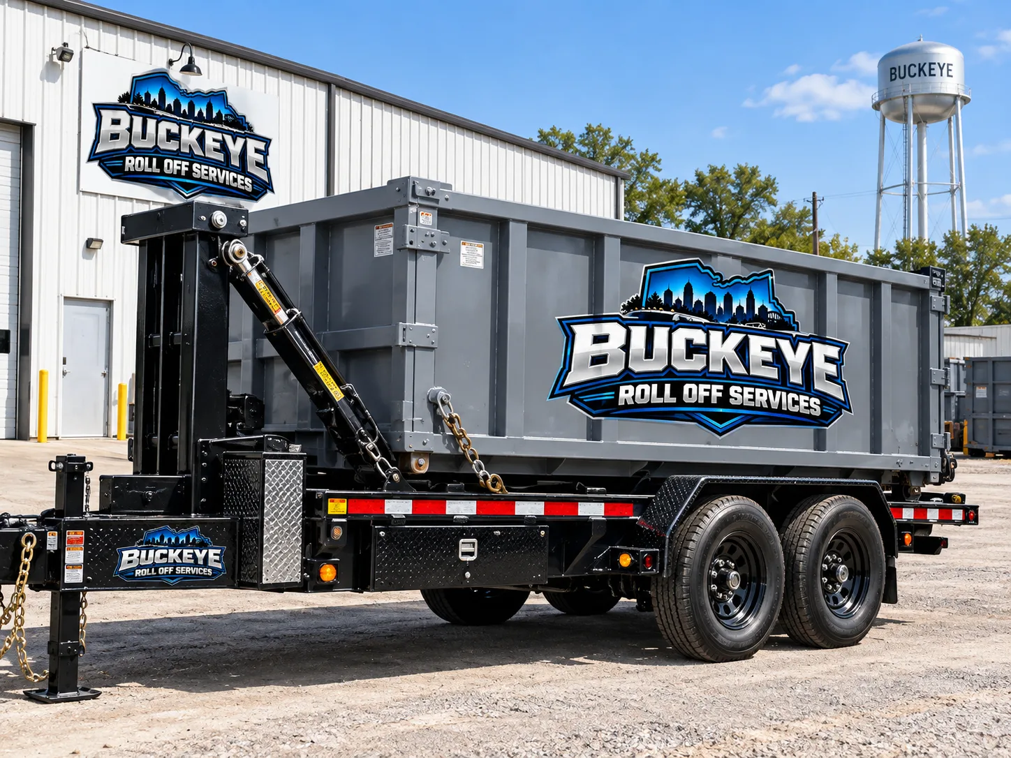 Branded dumpster concept illustration